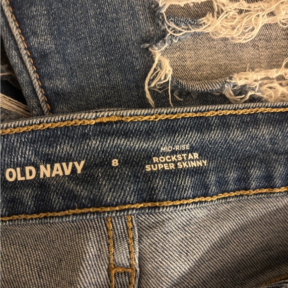 Old Navy Distressed Blue Denim Jeans - Picture 2 of 5